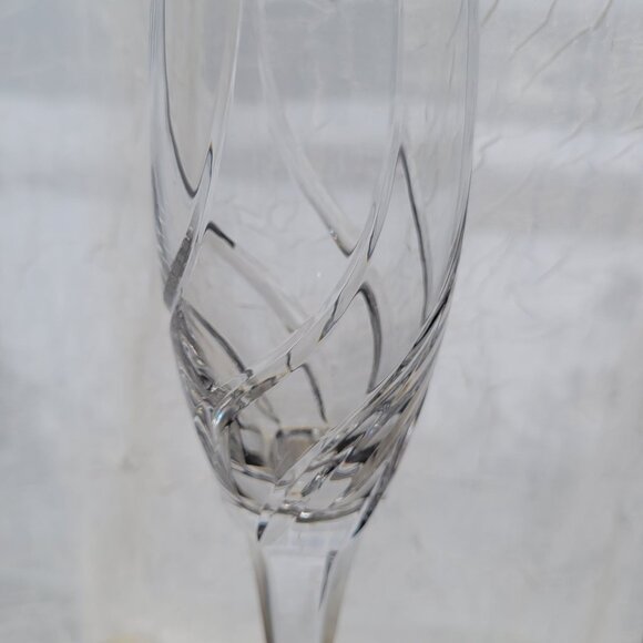 Set Of 4 Mikasa Olympus Champagne Flutes Crystal Glasses Elegant Swirl Pattern 1 - Picture 9 of 10